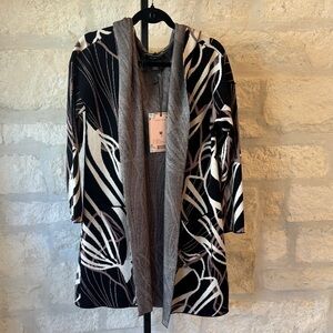Carolyn Taylor Black and White Textured Cardigan